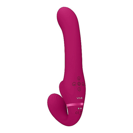 Vibratore vaginale anale strap on Dual Pulse-Wave & Airwave Strapless Strapon Pink