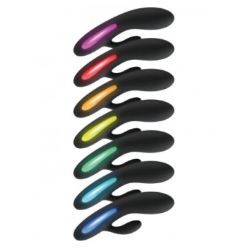 Vibratore Rabbit in silicone dildo nero doppio fallo vibrante stimolatore per clitoride donna