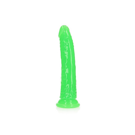 Fallo realistico con ventosa Slim Dildo Suction Cup GitD 20 cm Neon Green