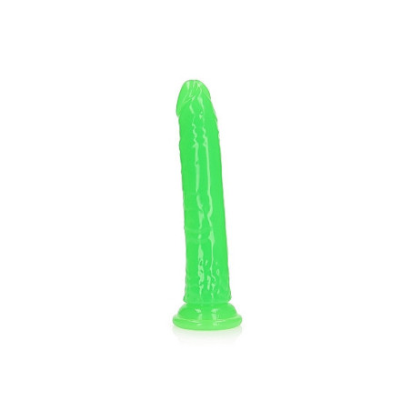 Fallo realistico vaginale anale Slim Dildo Suction Cup GitD 22,5 cm Neon Green