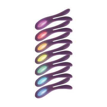 Vibratore Vaginale stimolatore doppio in silicone Purple fallo dildo impermeabile ricaricabile