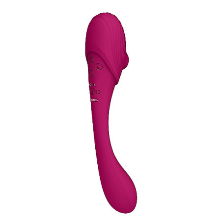 Vibratore vaginale Double Ended Pulse Wave Air-Wave Bendable Vibrator Pink