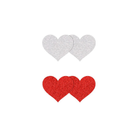 Copricapezzoli a forma di cuore Pasties Glitter Hearts 2 Pair