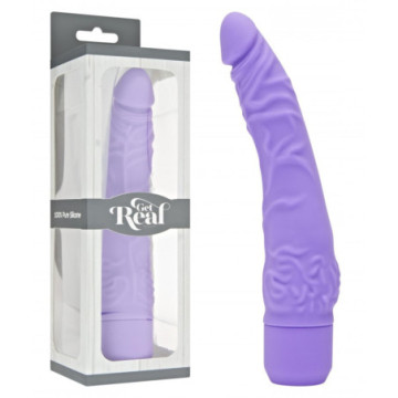 Vibratore vaginale realistico purple get real slim dildo fallo vaginale anale vibrante