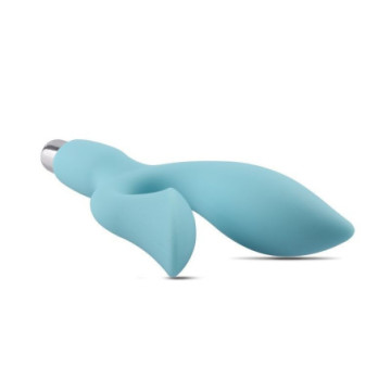 Vibratore doppio stimolatore vaginale anale in silicone fallo dildo vibrante clear blue dream