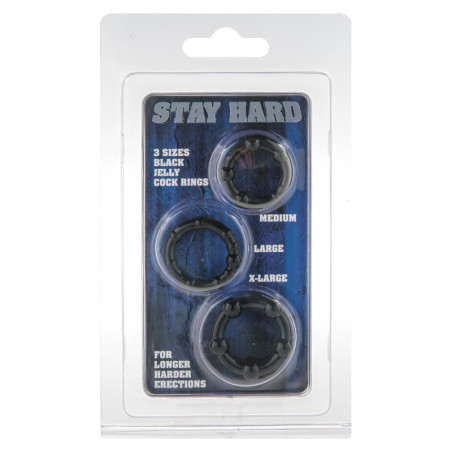 Anello pene set Stay Hard - Three Rings