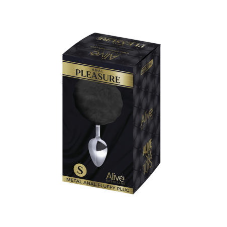 Plug anale con coda Metal Anal Fluffy Plug S black