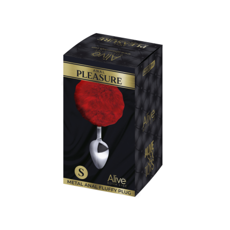 Plug anale con coda Metal Anal Fluffy Plug S red