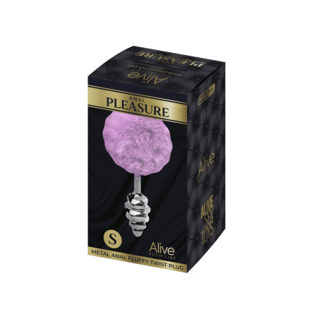 Plug anale con coda Metal Anal Fluffy Twist Plug S purple