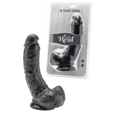 Fallo realistico nero con ventosa dildo black morbido sex toys big 23 cm get real