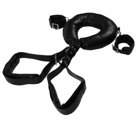 Fascia con manette per polsi e cosce Padded Thigh Sling with Hand Cuffs Black