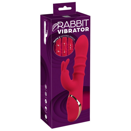 Vibratore vaginale Rabbit Vibrator with 3 Moving Rings