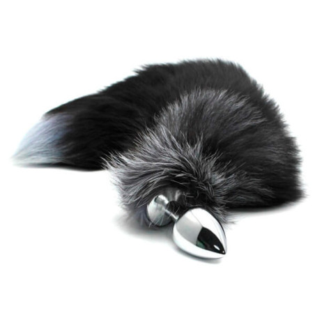 Plug anale con coda Black & White Fox Tail L