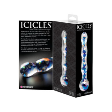 Dildo vaginale anale in vetro icicles no 8 massaggiatore intimo glass stimolatore  sex toy