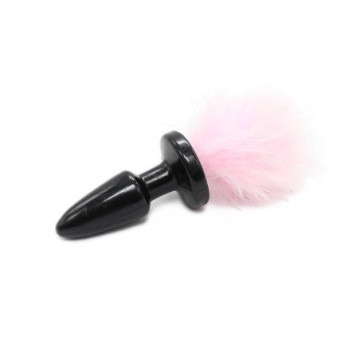 Plug anale nero butt dildo con coda pink rosa fallo anal black maxi sex toys uomo e donna