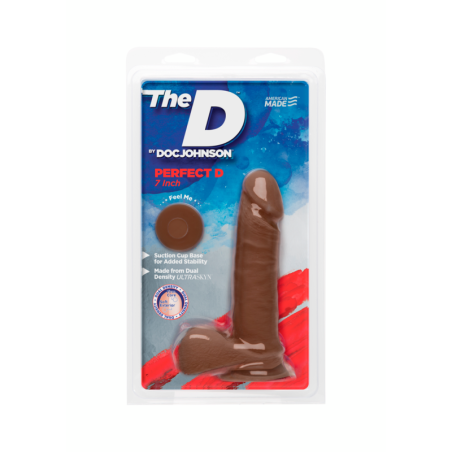 Perfect D - Realistic ULTRASKYN Dildo with Balls - 7" / 18 cm - Chocolate