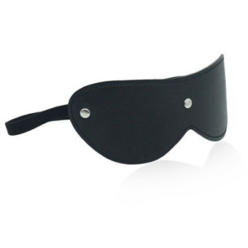 Blindfold mask black   maschera da notte in simil pelle nero bondage fetish sexy uomo e donna