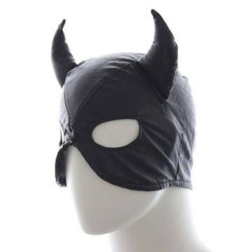 Devil mask black maschera diavolo nero fetish bondage per uomo e donna sexy