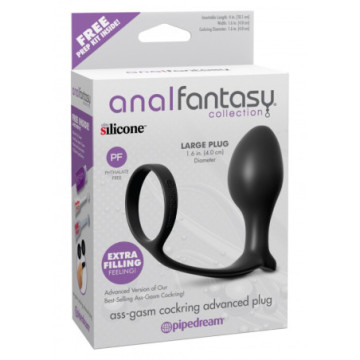 Fallo dildo plug anale con anello fallico indossabile nero anal butt