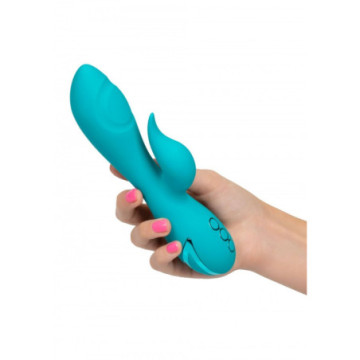 Vibratore rabbit vaginale doppio in silicone dildo fallo vibrante con stimolatore clitoride