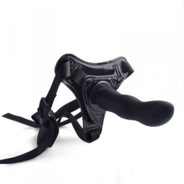 Fallo didlo strap on indossabile in silicone anale vaginale sex toys per donna nero black plug pit