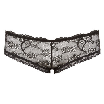 Slip sexy in pizzo trasparente per donna coulotte con strass mutande nere