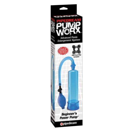 Sviluppatore  a pompa per Pene BEGINNER'S POWER PUMP Blu pump worx