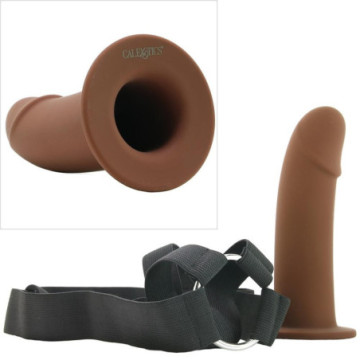 Fallo realistico vaginale anale strap on dildo indossabile guaina per pene prolunga fallica brown