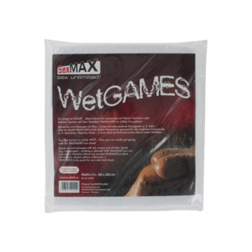 telo copriletto in lattex wetgames sexmax black 180 x 220