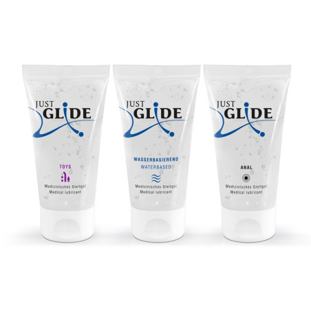 kit tris Lubrificante sessuale waterbased medical lubricant just glide 3 x 50ml