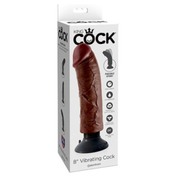 Vibratore Realistico King Cock 8 vibrating con ventosa brown