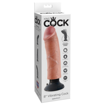 Vibratore Realistico King Cock 8 vibrating con ventosa clear