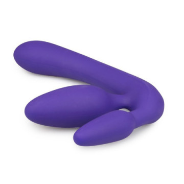 Fallo anale vaginale indossabile senza imbragatura triple purply