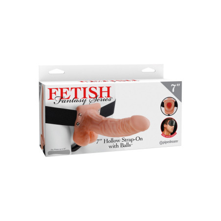 dildo fallo indossabile inch Hollow Strap-On Balls flesh